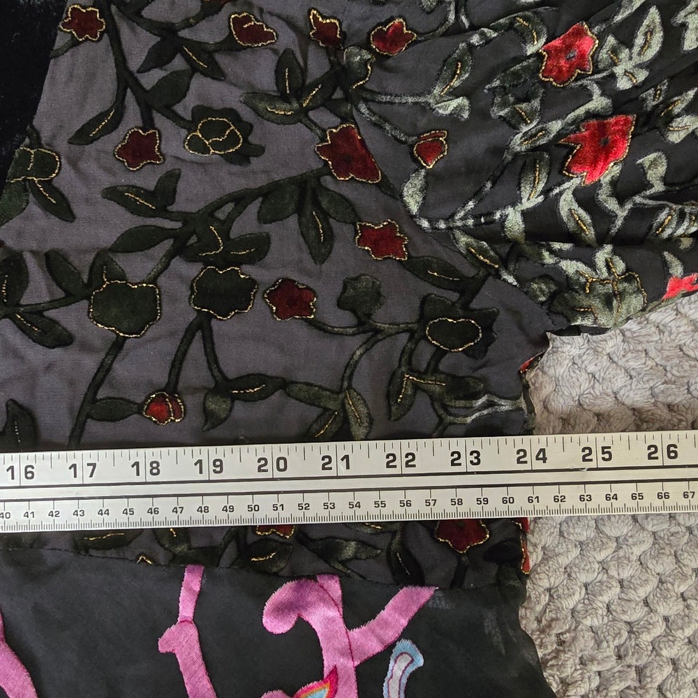 Aris A. Silk Blend Velvet Devore Kimono Cardigan Butterfly Floral 1XL Plus Size - Picture 5 of 10